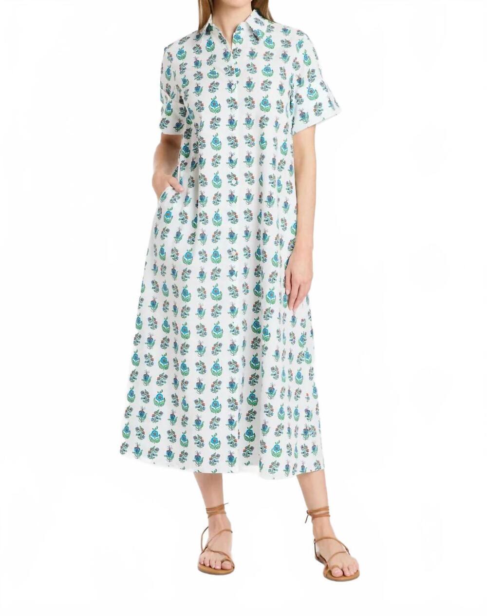 NEW LIVRO gibbons classic shirt dress in beach sprigs